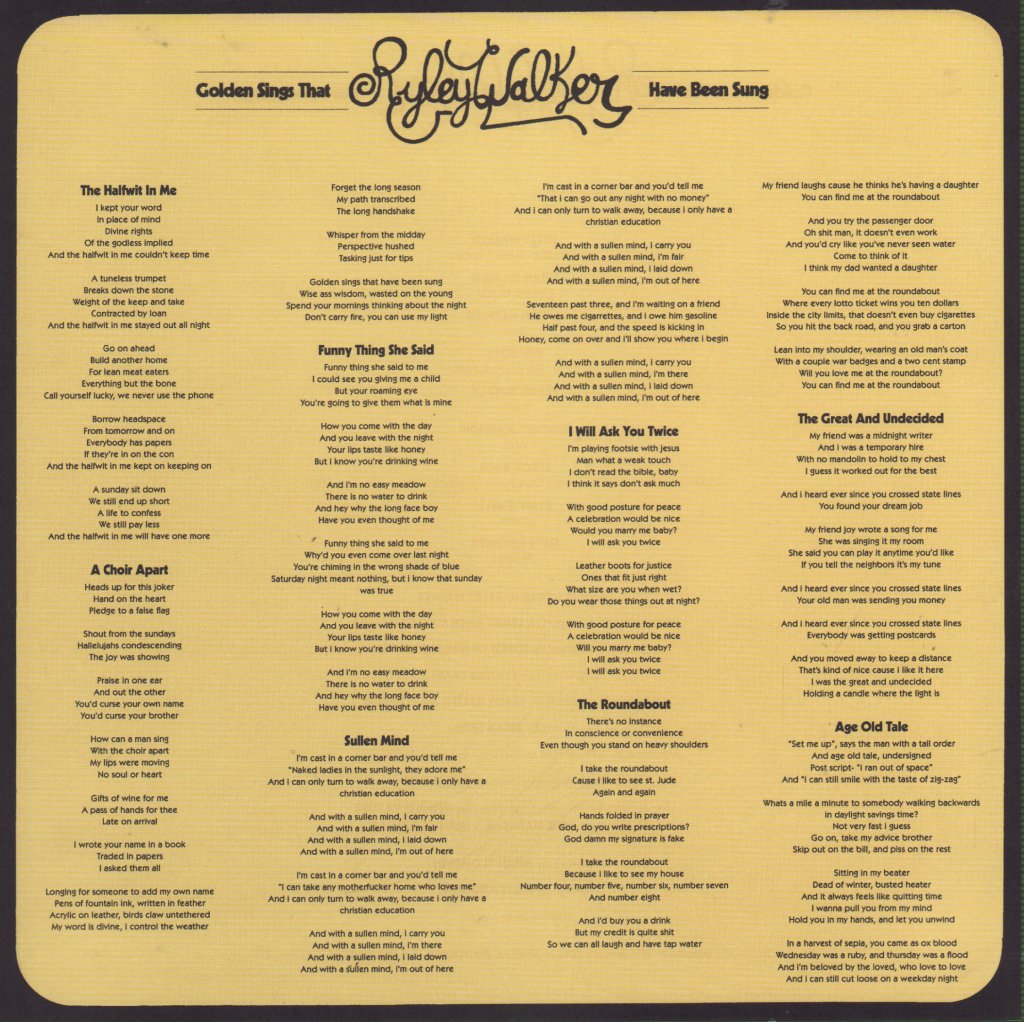 Ryley Walker - Golden Sings That Have Been Sung - Deep Cuts Edition - Lp