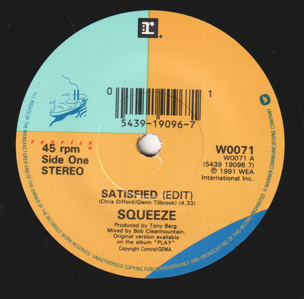 Squeeze - Satisfied - 7 Inch
