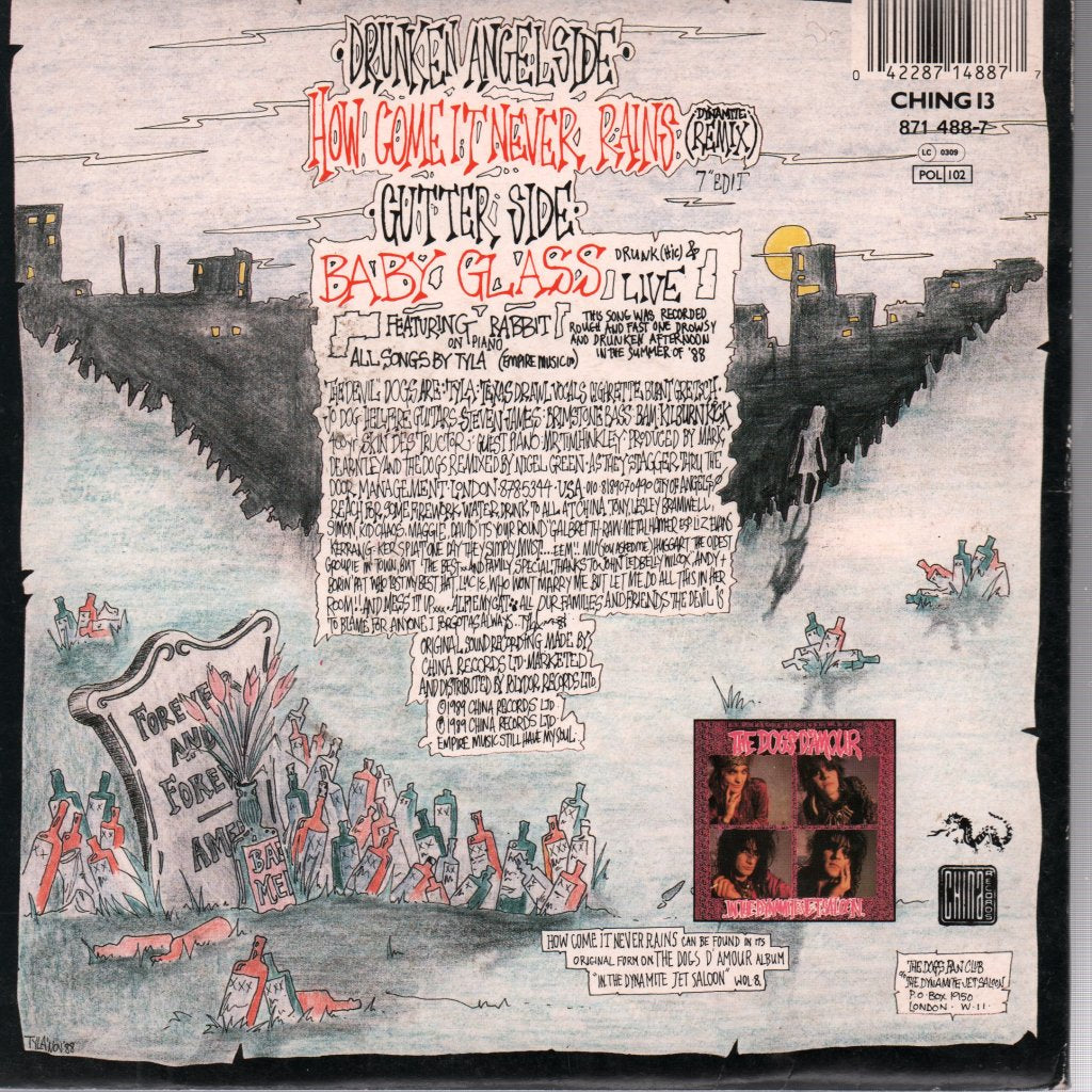 Dogs D'amour - How Come It Never Rains - 7 Inch