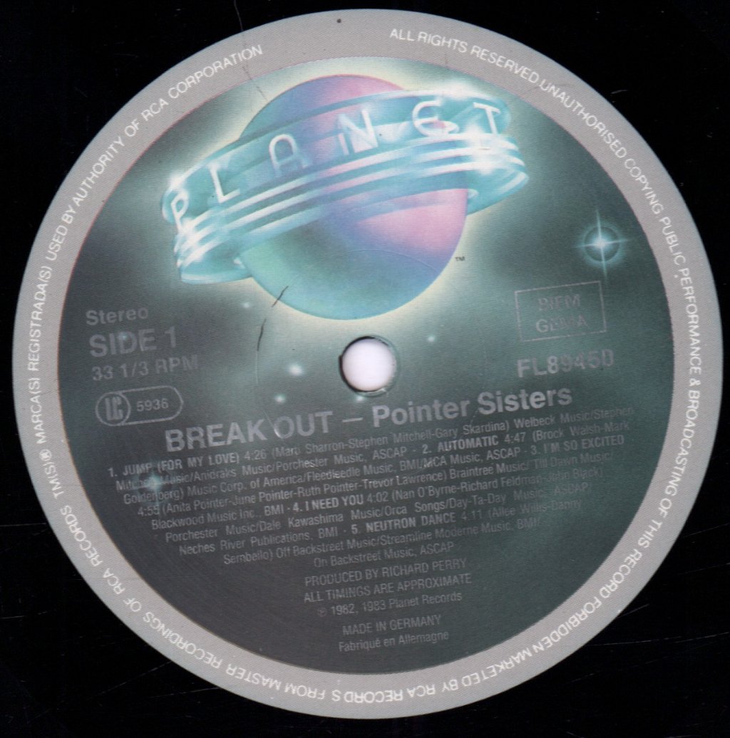Pointer Sisters - Break Out - Lp
