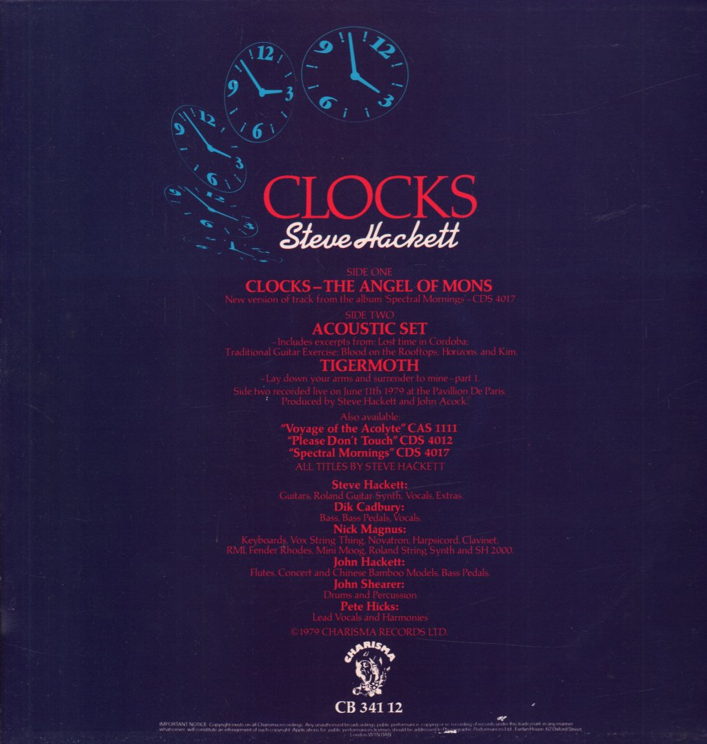Steve Hackett - Clocks - 12 Inch