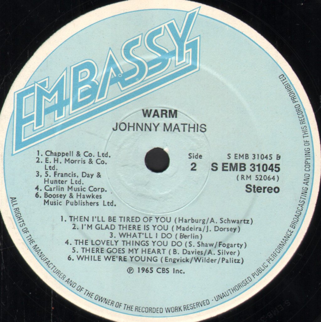 Johnny Mathis - Warm - Lp