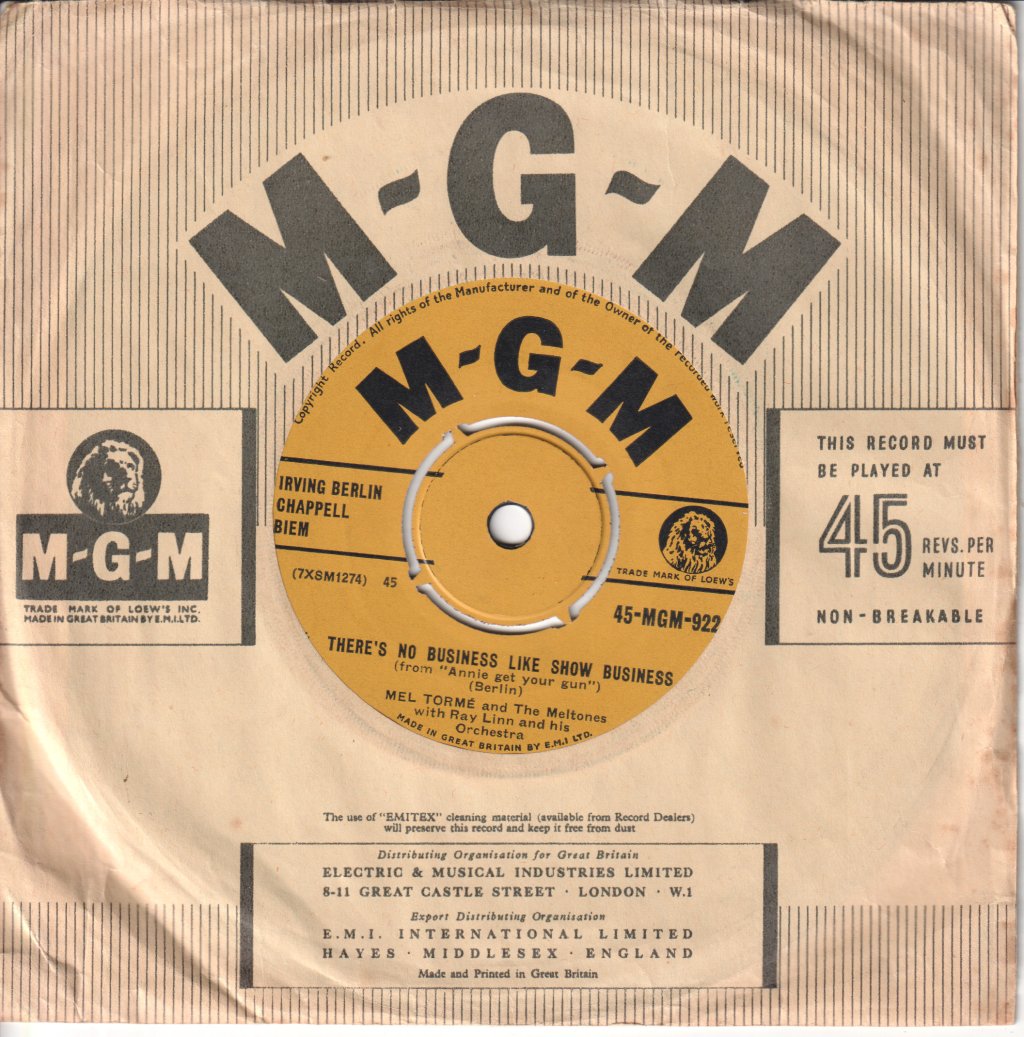 Mel Tormé - There's No Business Like Show Business - 7 Inch