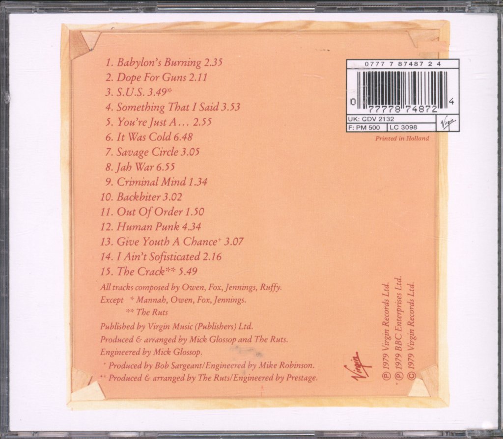 Ruts - Crack - Cd