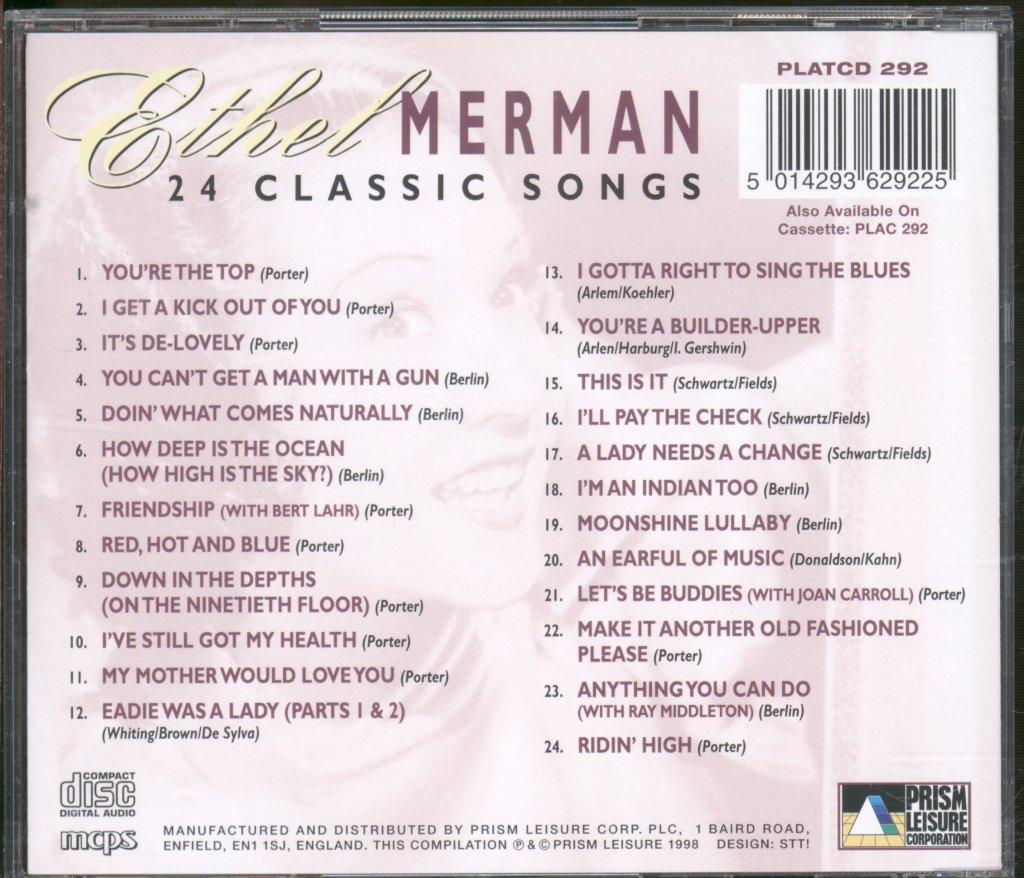 Ethel Merman - 24 Classic Songs - Cd