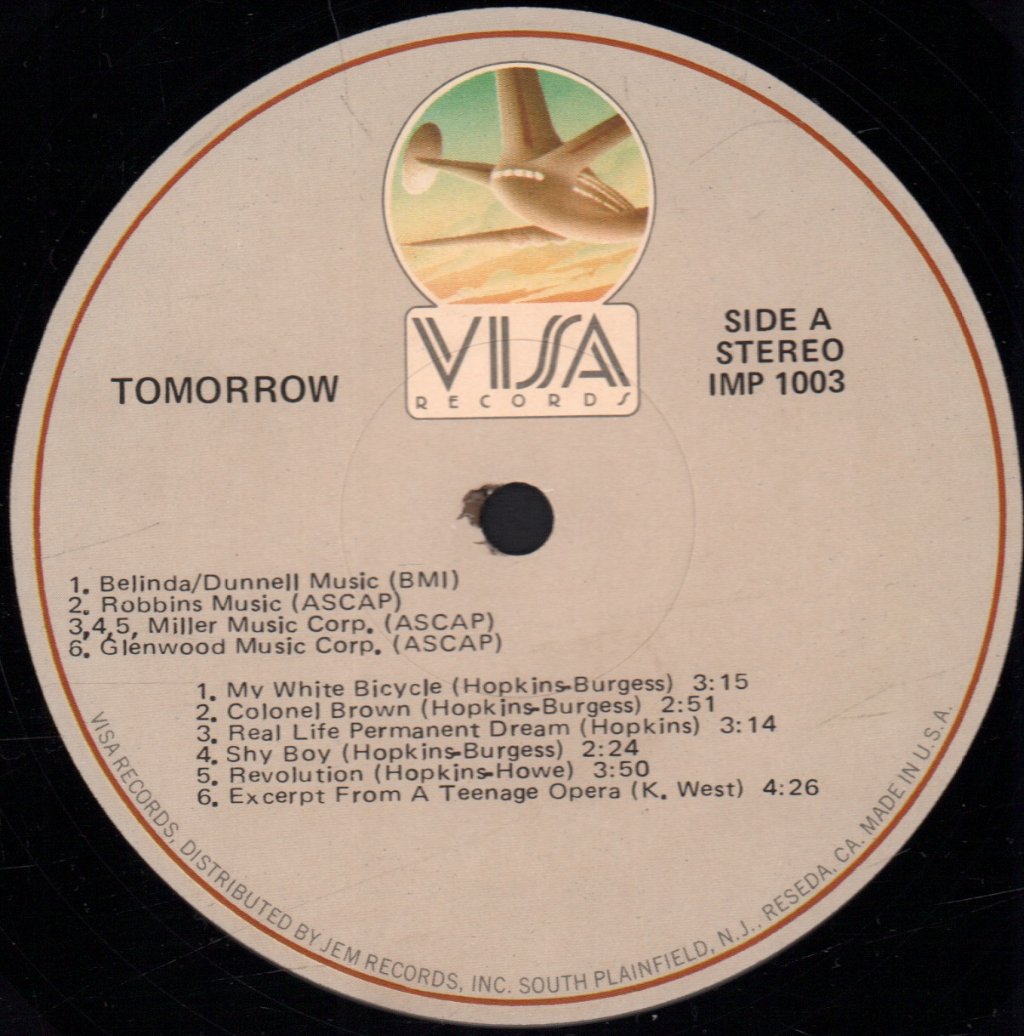 tomorrow featuring keith west - Tomorrow - Lp