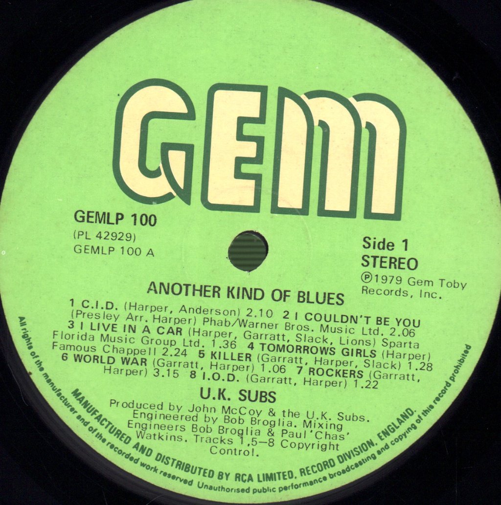 UK Subs - Another Kind Of Blues - Lp