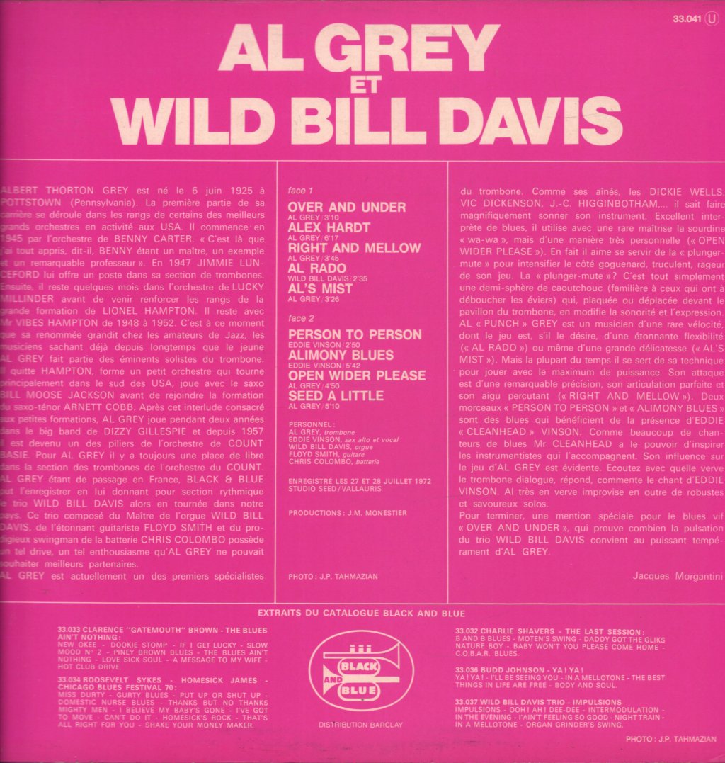 Wild Bill Davis - Al Grey Et Wild Bill Davis - Lp