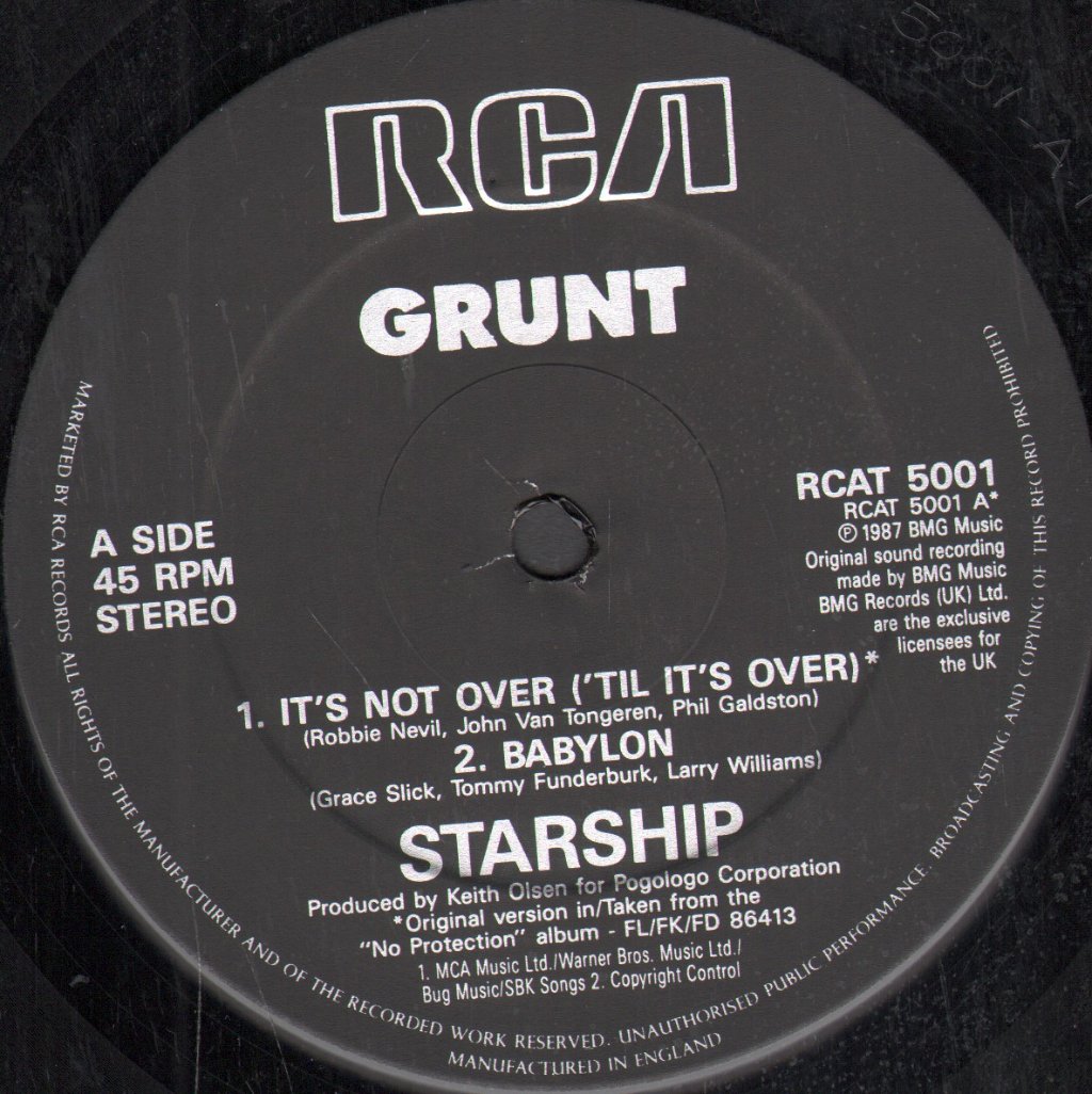 Starship - It's Not Over - 12 Inch