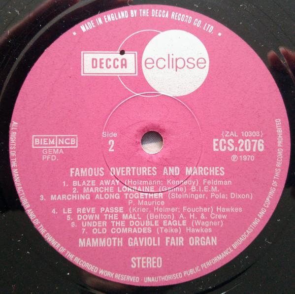 Mammoth Gavioli Fair Organ - Famous Overtures And Marches - Lp