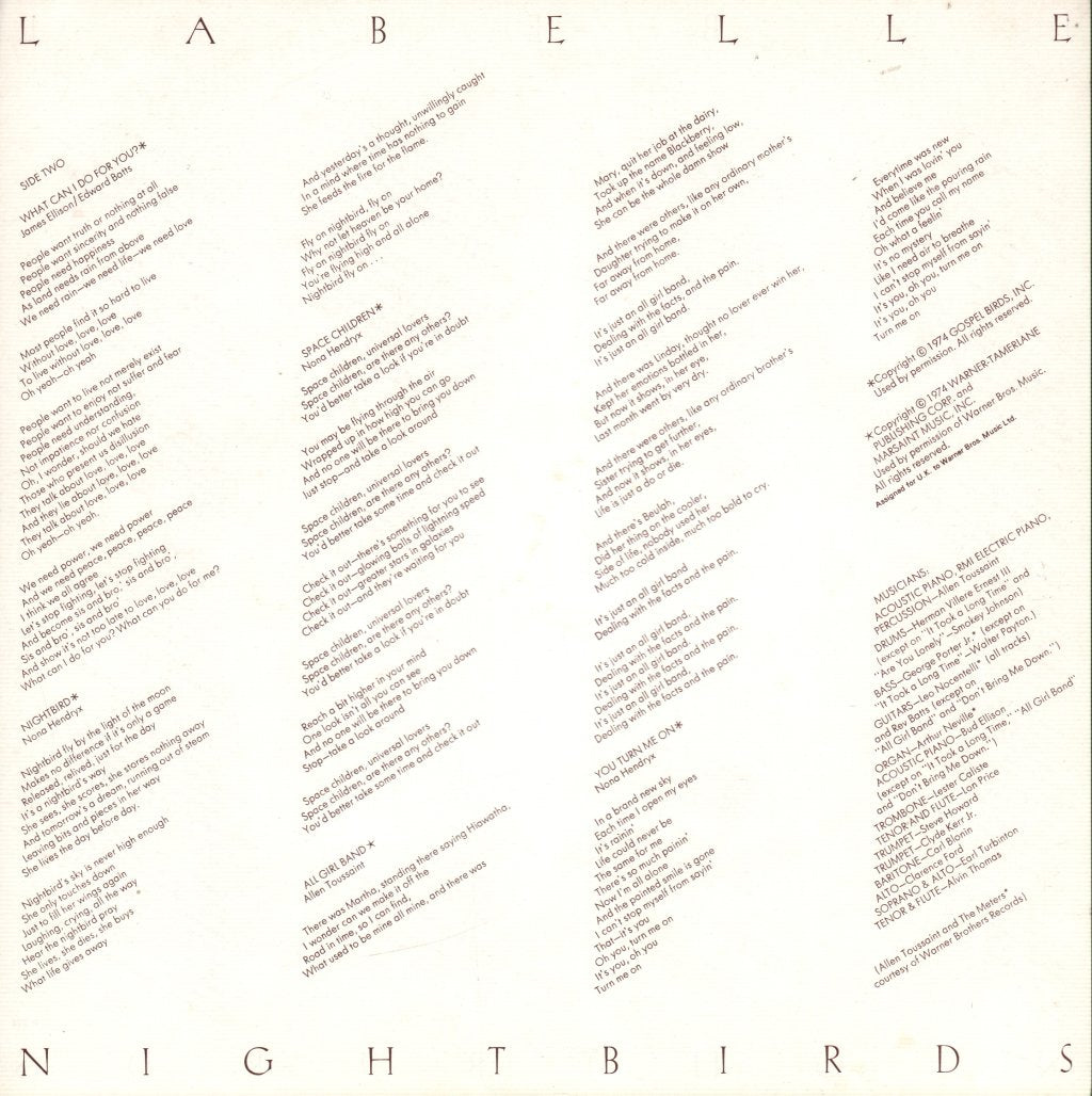 Labelle - Nightbirds - Lp