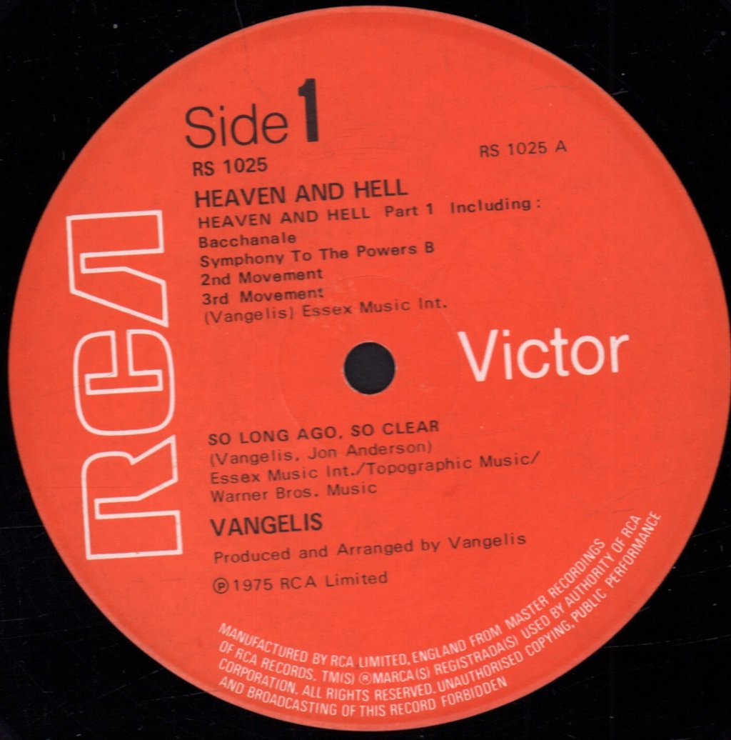 Vangelis - Heaven And Hell - Lp