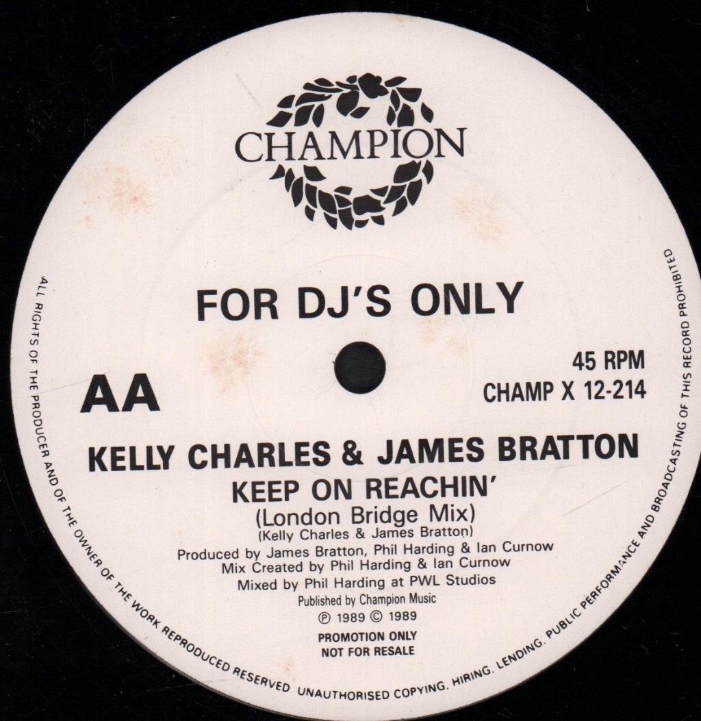 Kelly Charles And James Bratton - Keep On Reachin - 12 Inch