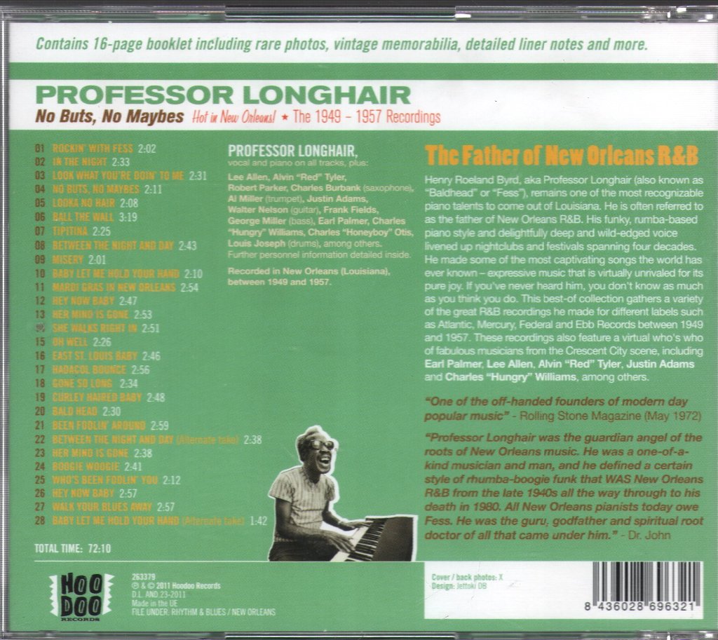 Professor Longhair - No Buts, No Maybes (Hot In New Orleans! - The 1949-1957 Recordings) - Cd
