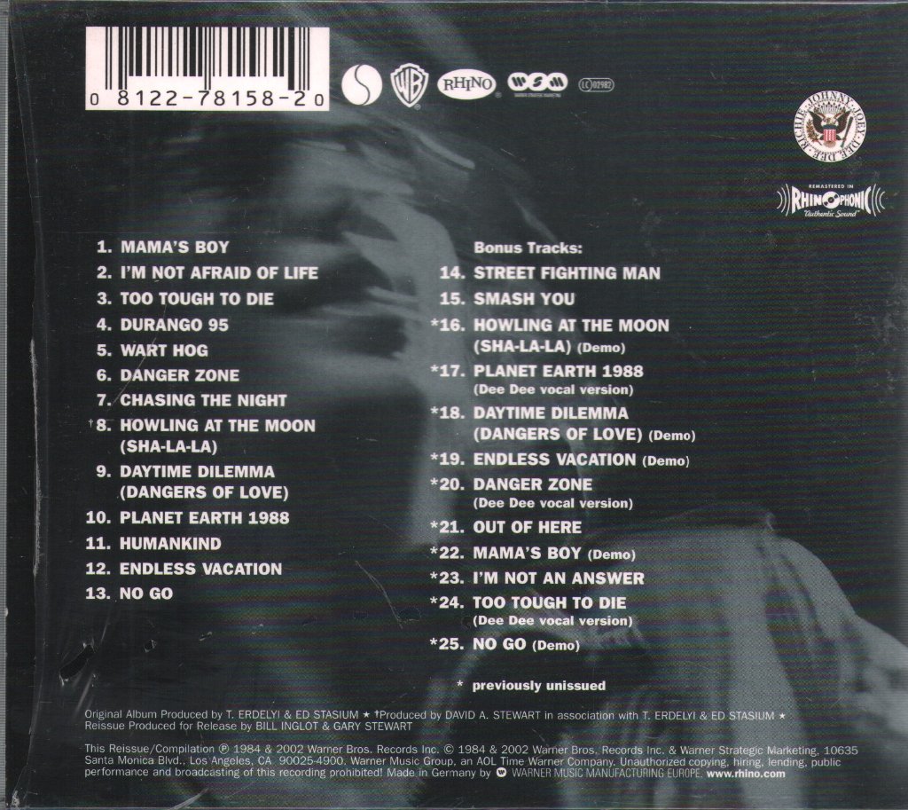 Ramones - Too Tough To Die - Cd