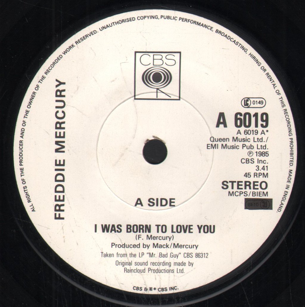 Freddie Mercury - I Was Born To Love You - 7 Inch