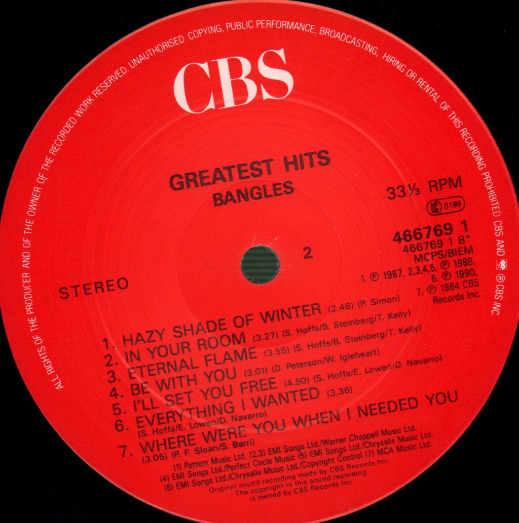 Bangles - Greatest Hits - Lp