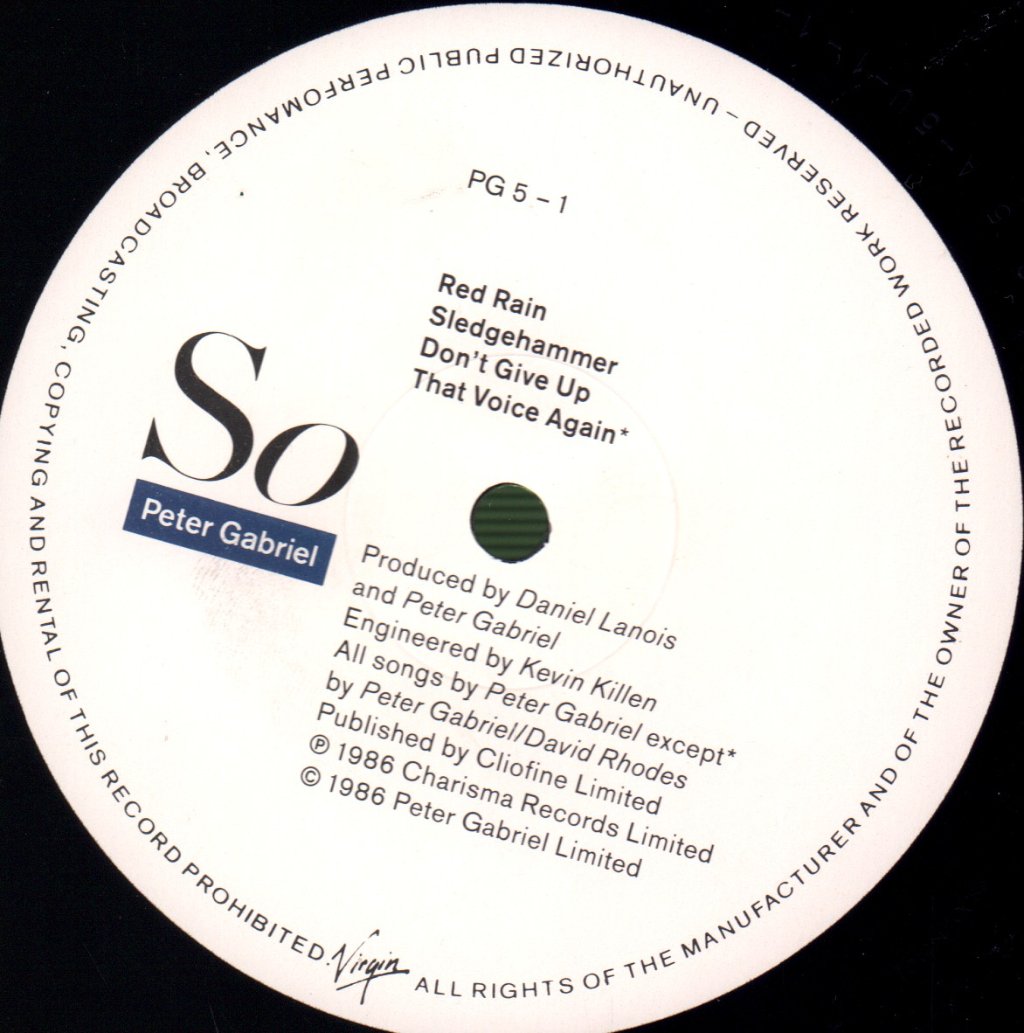 Peter Gabriel - So - Lp