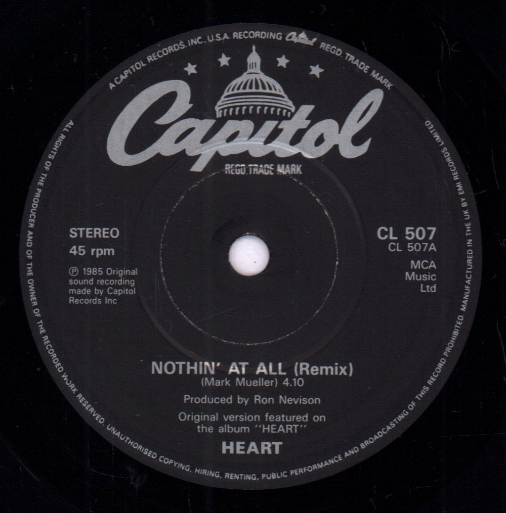 Heart - Nothin' At All - 7 Inch