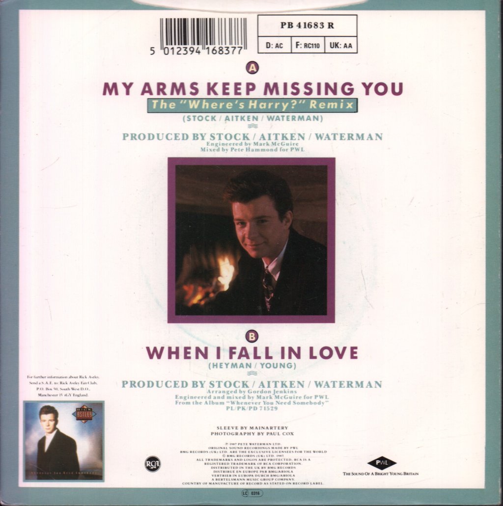 Rick Astley - My Arms Keep Missing You - 7 Inch