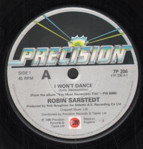Robin Sarstedt - I Won't Dance - 7 Inch