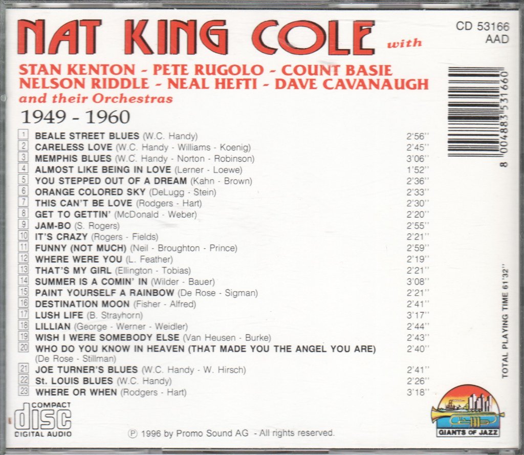 Nat King Cole - 1949 - 1960 - Cd