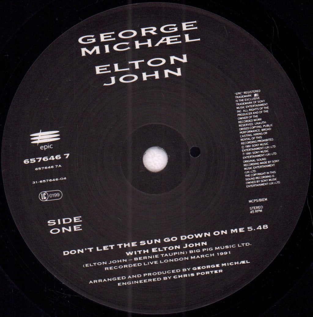 Elton John And George Michael - Don't Let The Sun Go Down On Me - 7 Inch