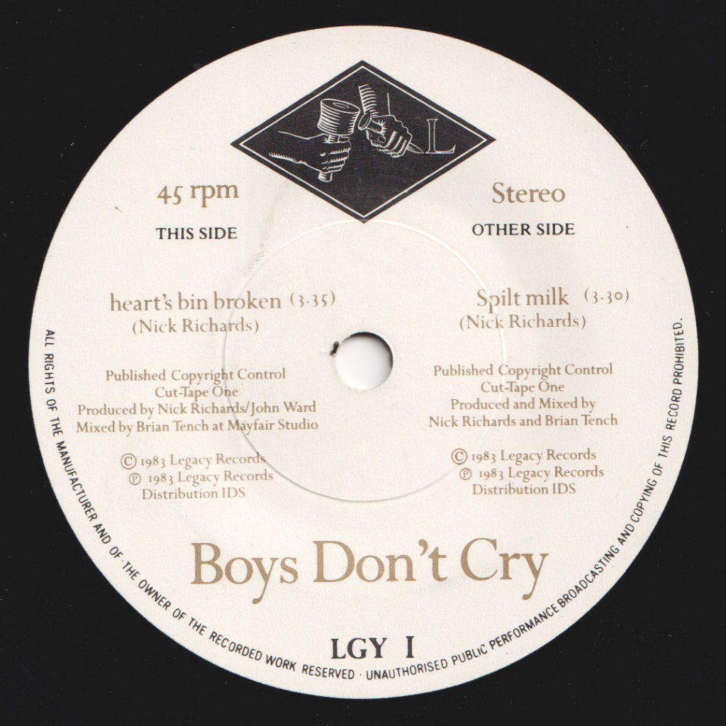 Boys Don't Cry - Heart's Bin Broken - 7 Inch