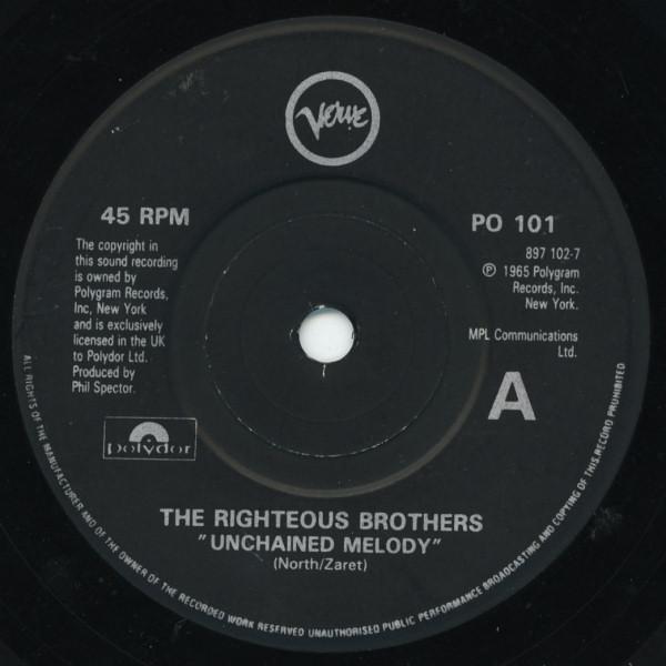 Righteous Brothers - Unchained Melody - 7 Inch