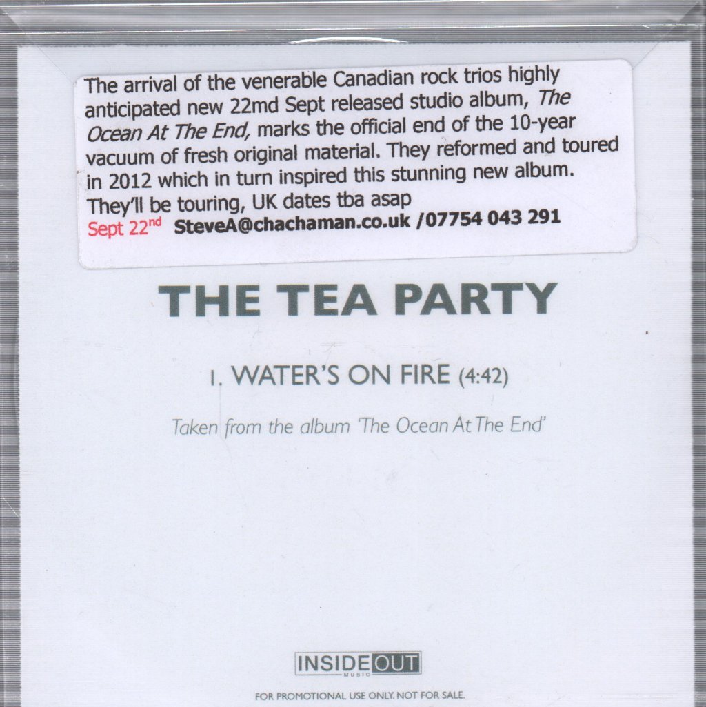 Tea Party - Water's On Fire - Cdr