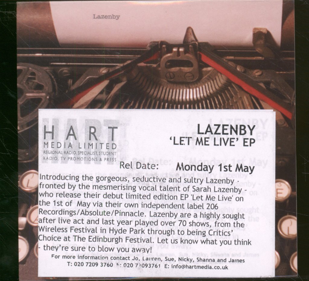 Lazenby - Let Me Live - Cd