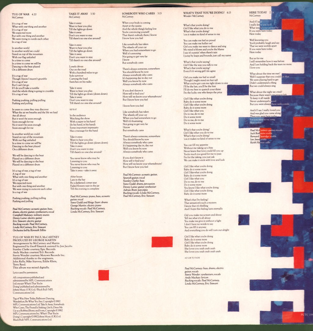 Paul McCartney - Tug Of War - Lp