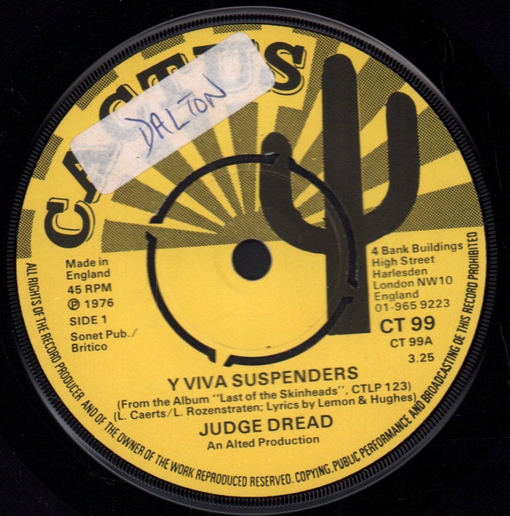 Judge Dread - Y Viva Suspenders - 7 Inch