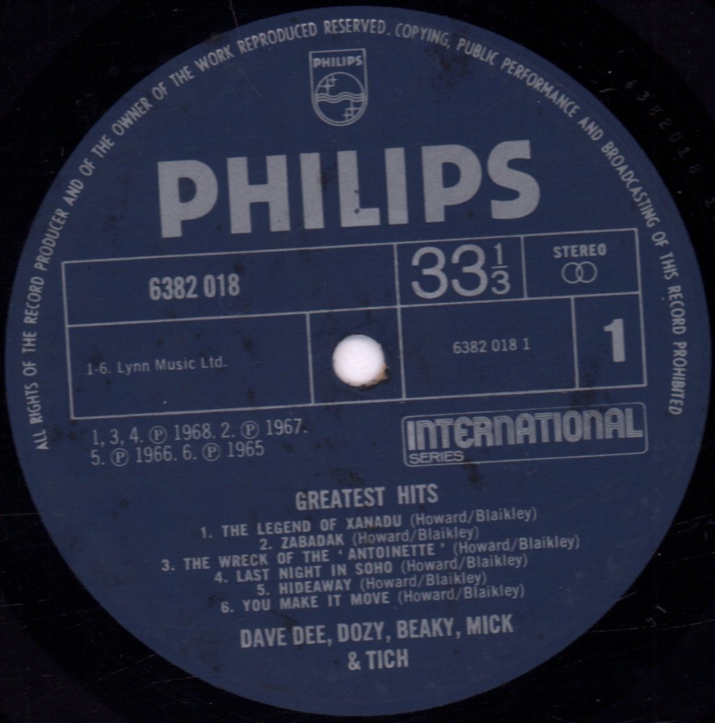 Dave Dee Dozy Beaky Mick And Tich - Greatest Hits - Lp