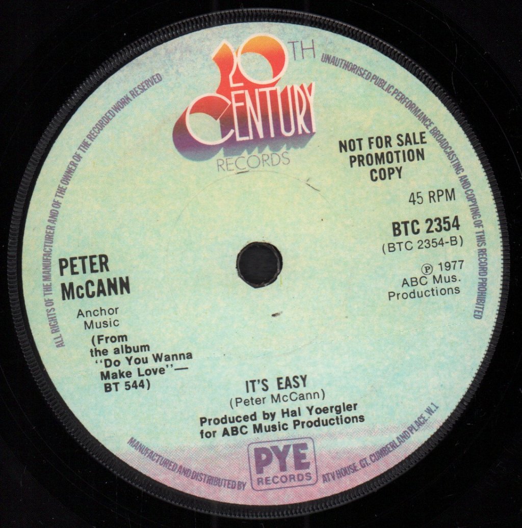 Peter Mc Cann - Save Me Your Love - 7 Inch