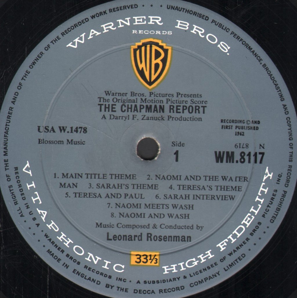 Chapman Report - Original Motion Picture Score - Lp