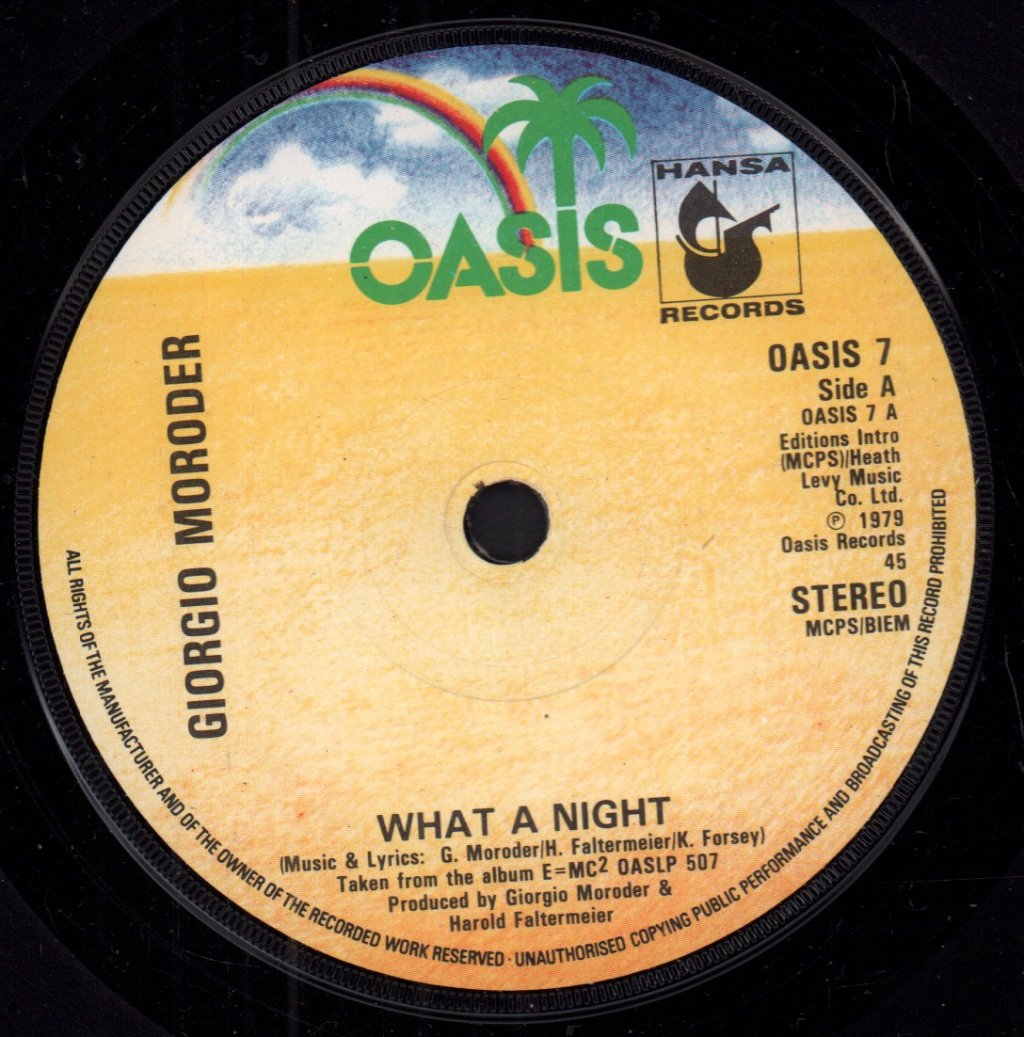 Giorgio Moroder - What A Night - 7 Inch