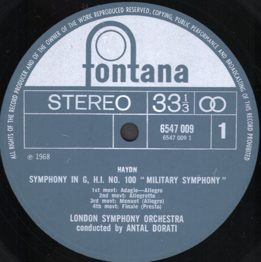 Antal Dorati / London Symphony Orchestra - Haydn -  "Military" Symphony No. 100 In G / "The Clock" Symphony No. 101 In D - Lp