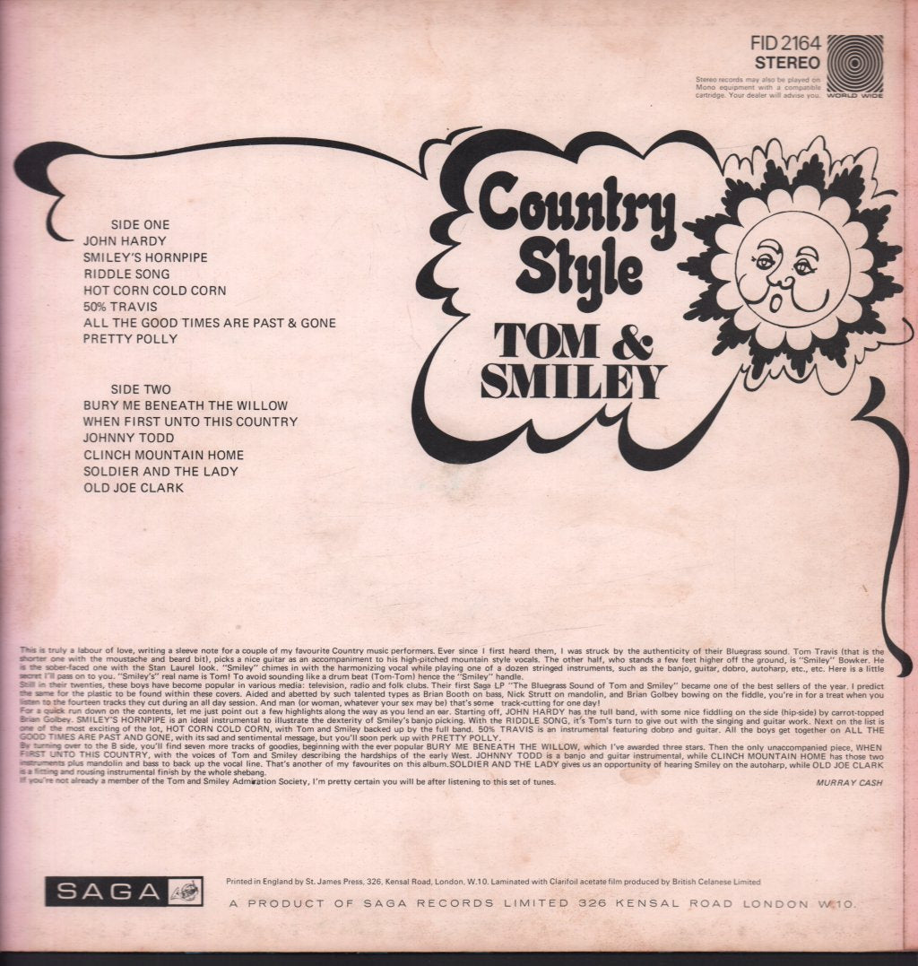 Tom And Smiley - Country Style - Lp
