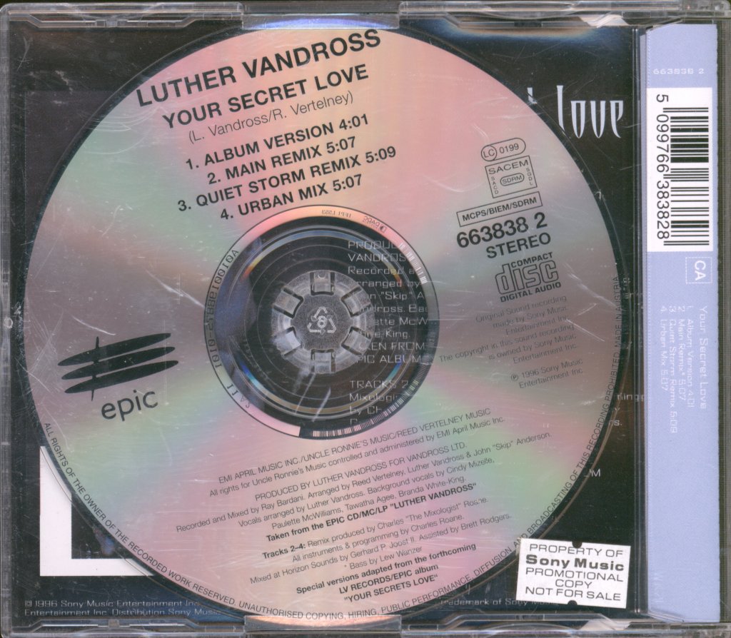 Luther Vandross - Your Secret Love - Cd
