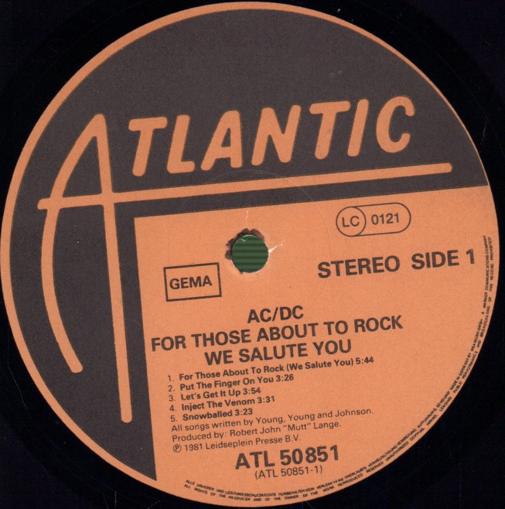 AC/DC - For Those About To Rock - Lp