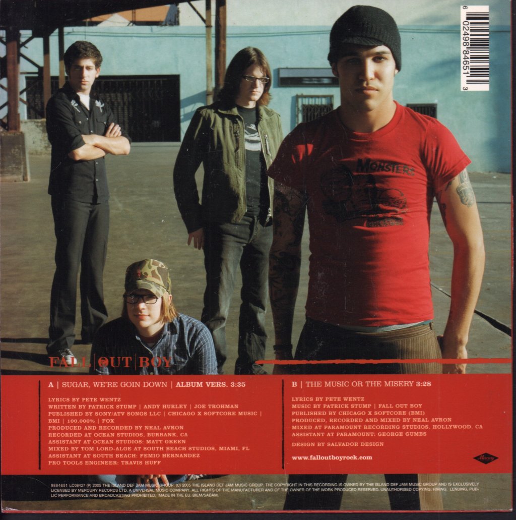 Fall Out Boy - Sugar, We're Goin Down - 7 Inch
