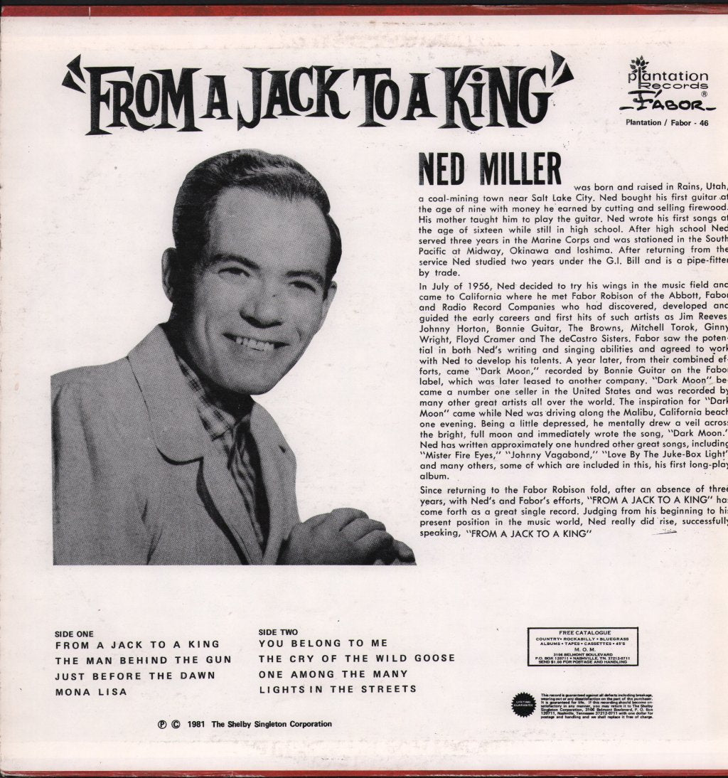 Ned Miller - From A Jack To A King - Lp