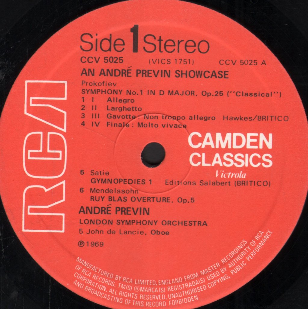 Andre Previn / London Symphony Orchestra - An Andre Previn Showcase - Lp