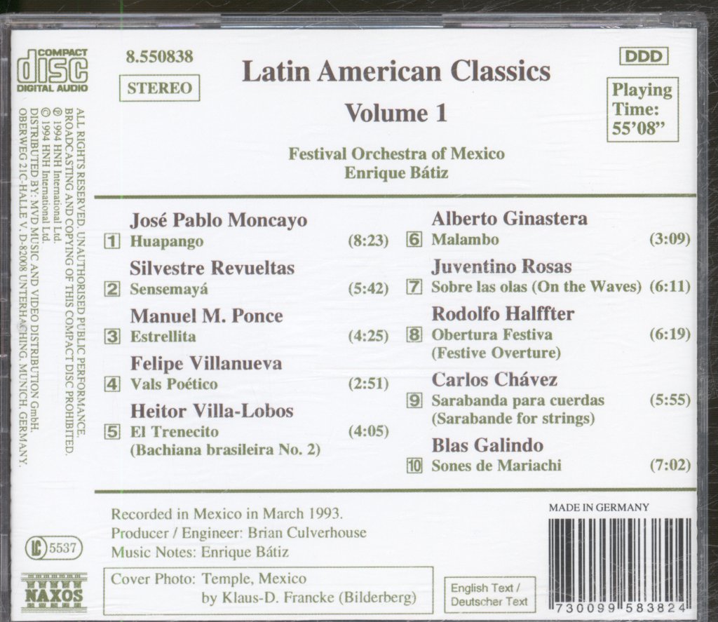Festival Orchestra Of Mexico, Enrique Bátiz - Latin American Classics Volume 1 - Cd