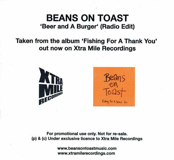 Beans On Toast - Beer And A Burger - Cdr