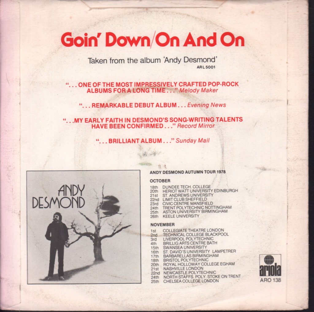 Andy Desmond - Goin' Down - 7 Inch