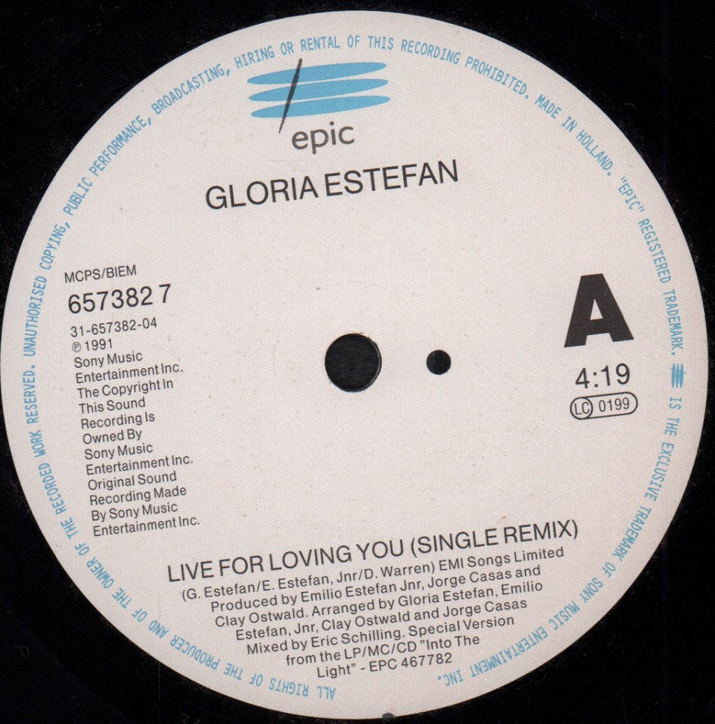 Gloria Estefan - Live For Loving You - 7 Inch