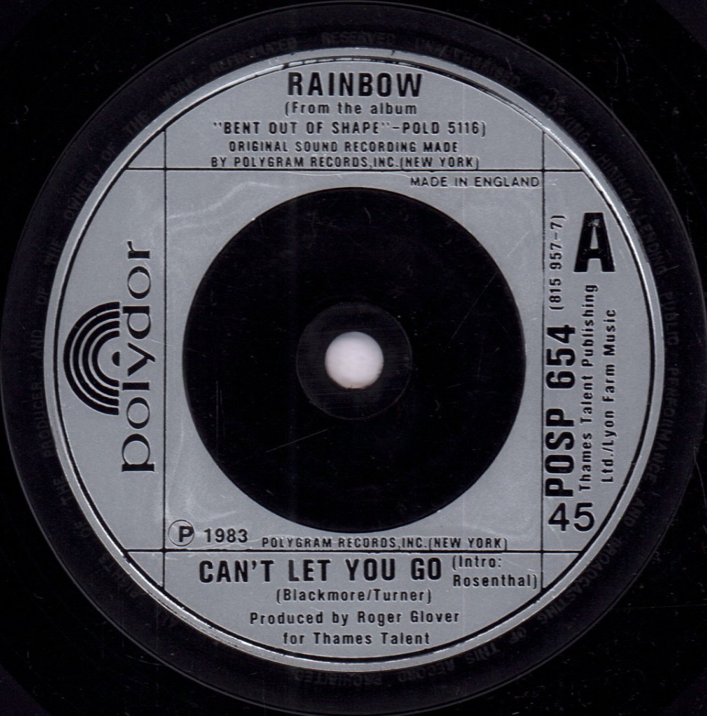 Rainbow (Rock/Metal Group) - Can't Let You Go - 7 Inch