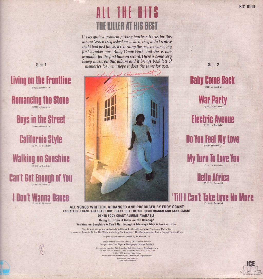 Eddy Grant - Killer At His Best - All The Hits - Lp